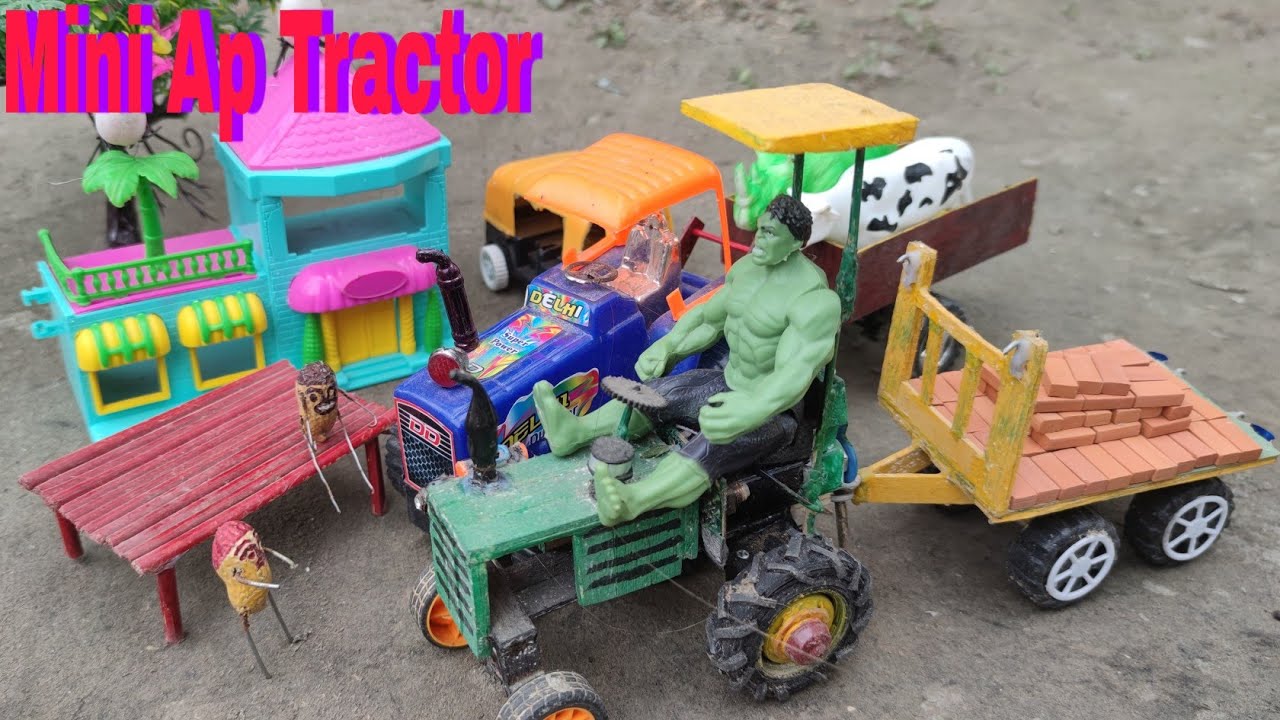 Diy mini tractor making mini bricks || diy mini toy making for bricks load || Mini ap tractor