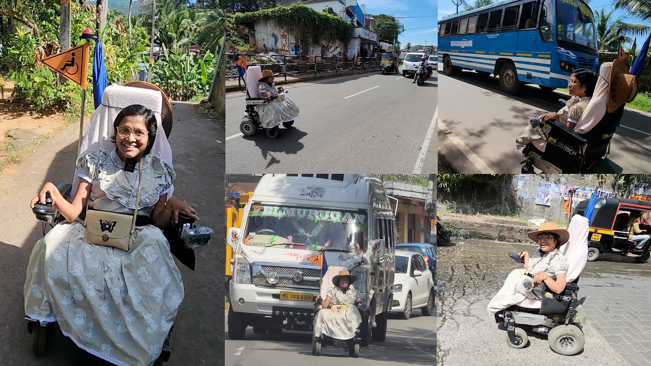 തിരക്കുള്ള റോഡിലൂടെ ദിവസവും 5 കിലോമീറ്ററോളം ദൂരം  വീൽചെയറിൽ ജോലിക്ക് പോകുന്ന യുവതി.