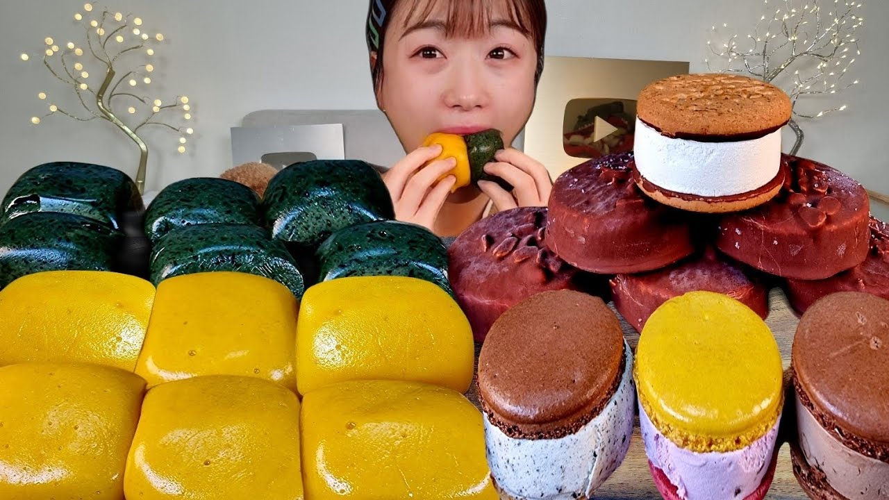 АСМР Рисовый пирог, Макарон, Мороженое, Шоколад МУКБАНГ