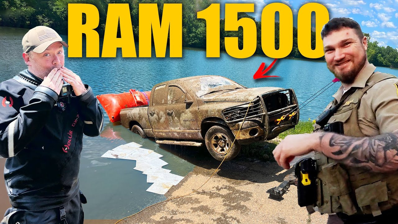 Полиция расследует обнаружение грузовика Ram на глубине 15 футов под водой