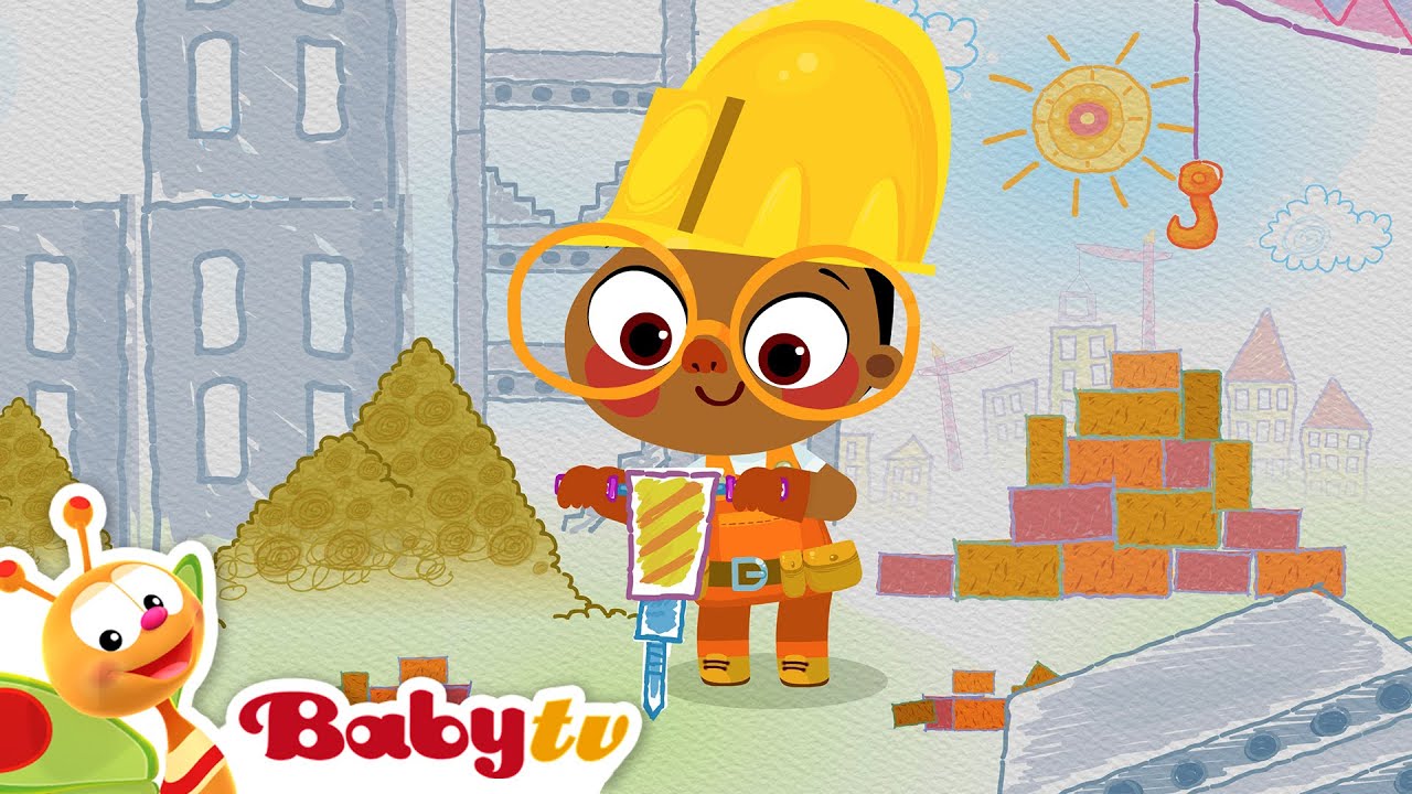 Byggare på Jobb! 👷‍♂️🔧 | Mona och Skiss bygger en byggarbetsplats | BabyTV