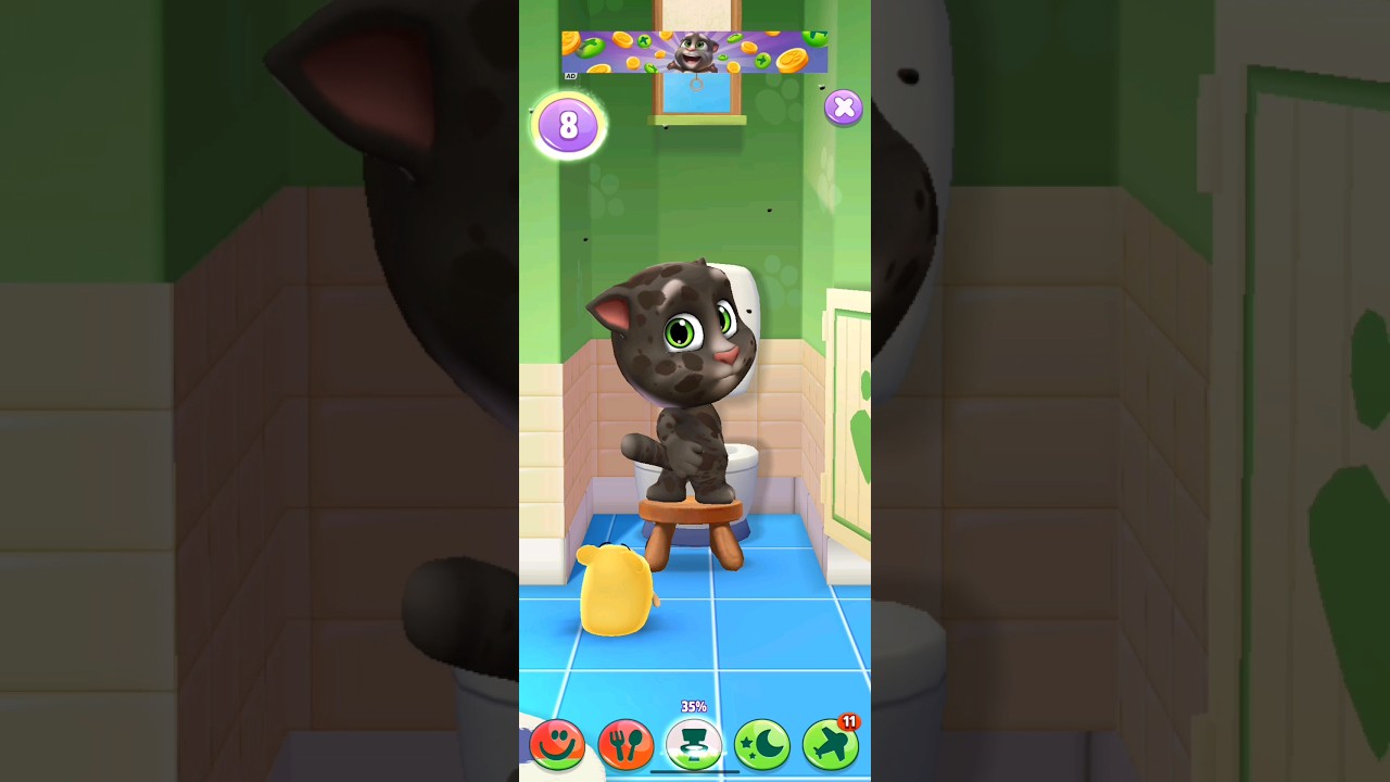 My Talking Tom 2 | toilet 🚽 funny moments tom cat | #shorts #toilet #tom2 #tomtaking