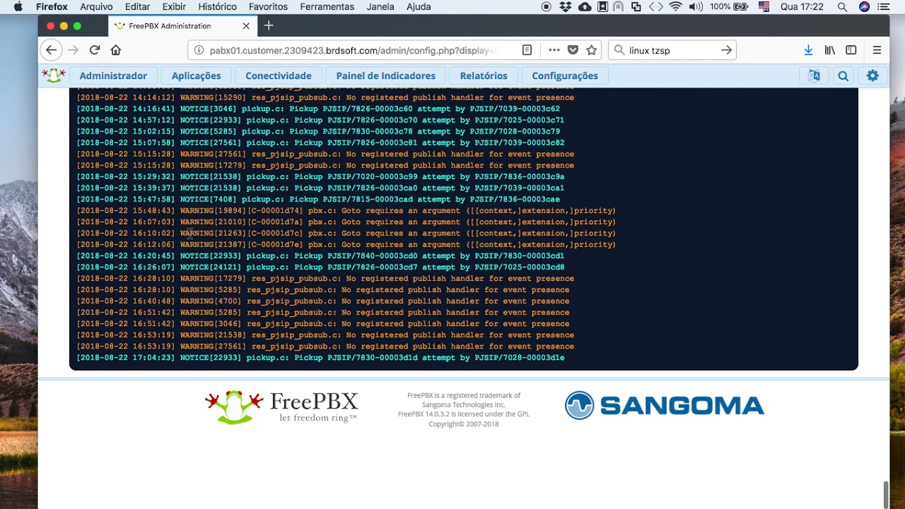 Relatórios no FreePBX