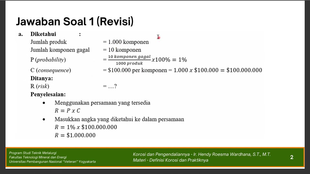 Korosi - Materi 1 'Definisi Korosi dan Praktiknya' (2/3)