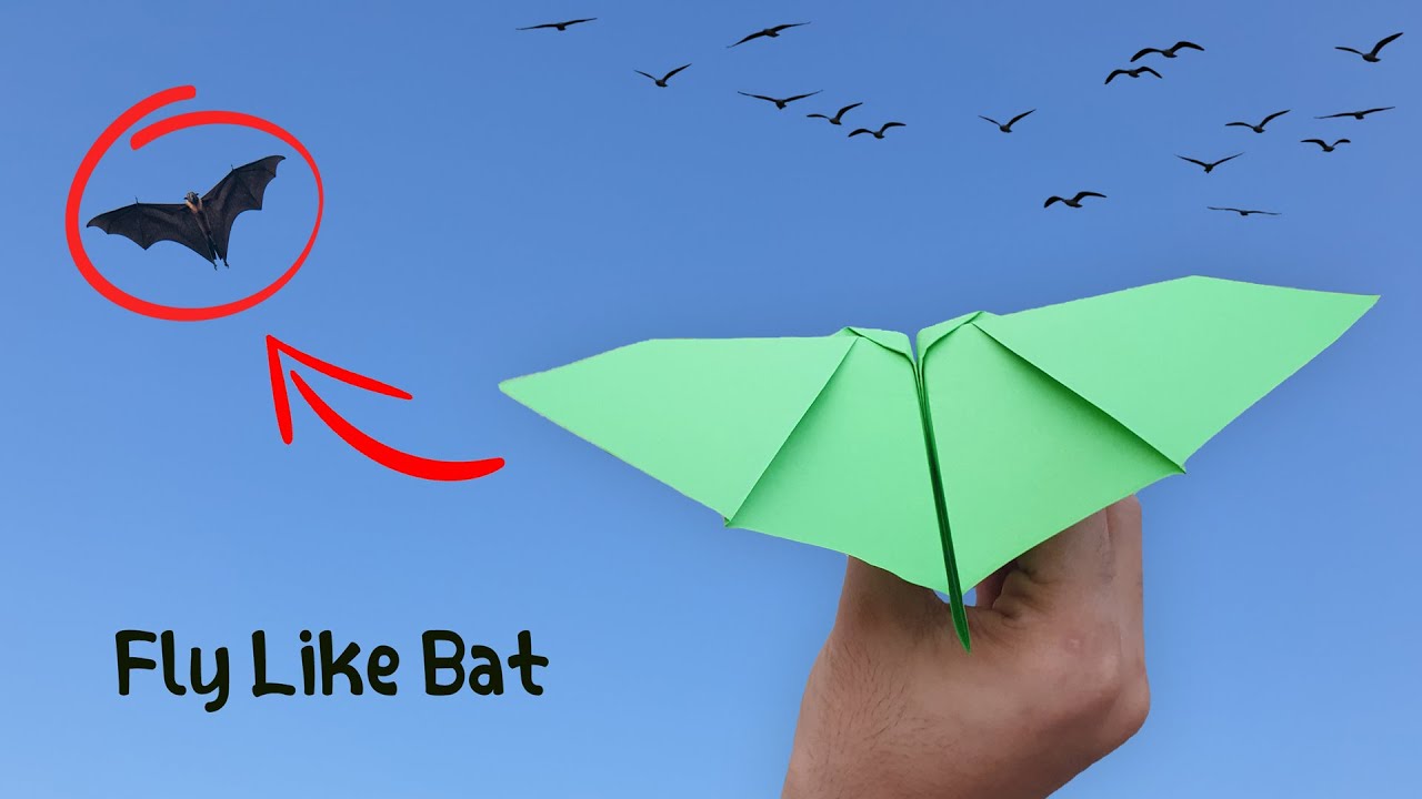 كيفية صنع طائرة ورقية تطير مثل الخفافيش | Flying Paper Plane Like A Bat