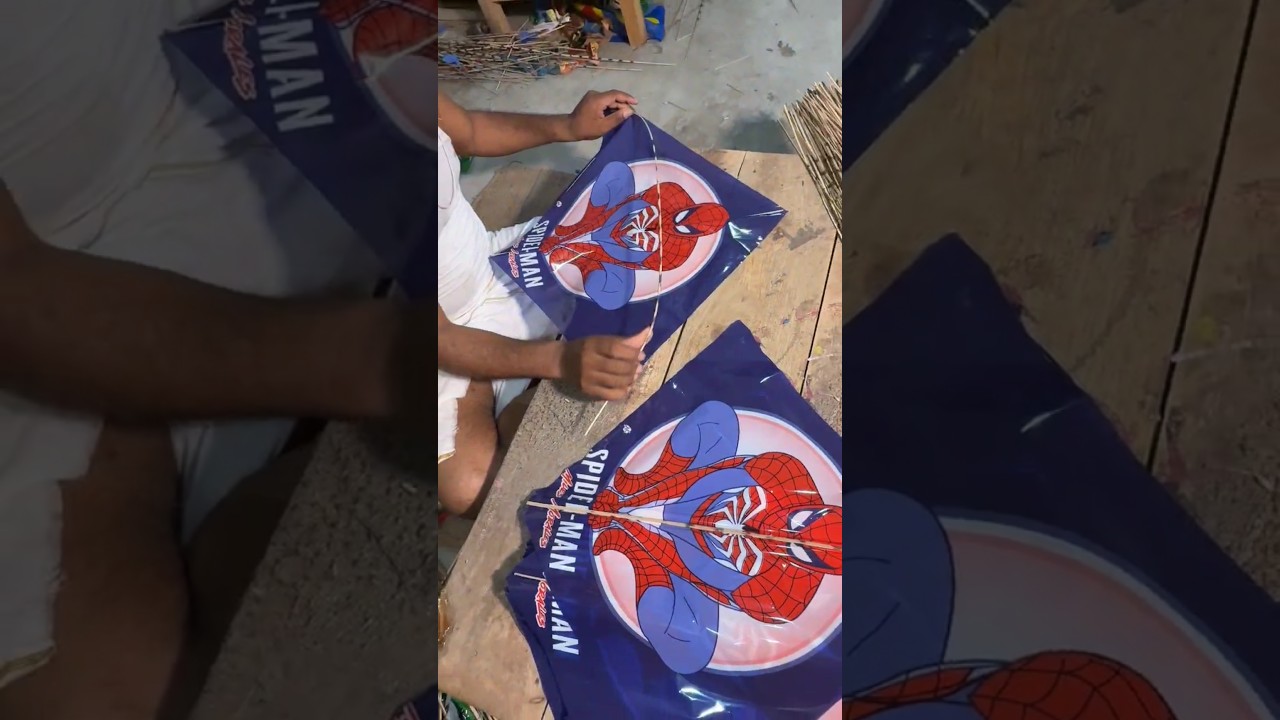 How To Make a Kite | kite Manufacture 🤯 #kite #youtuber #shorts #shortsfeed #paperkite #howtomake
