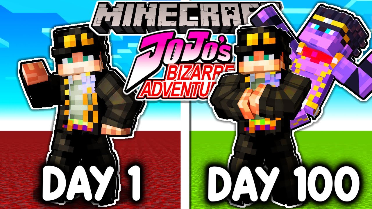I Survived 100 DAYS in JOJO&rsquo;s Bizarre Adventure Minecraft!
