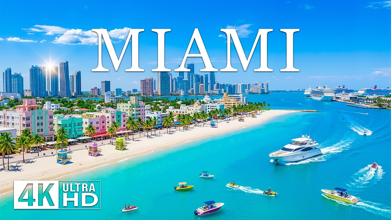 [4K] Miami 🇺🇸 Tropical City Paradise | Turquoise Water, Luxury Coast & Skyline Views ✨ Luxury Yachts