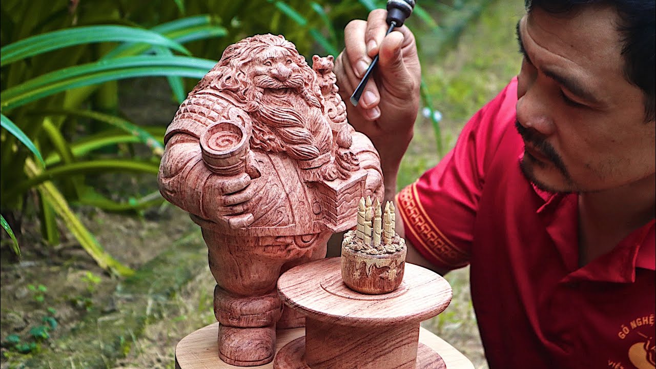 10 Days Carving Harth Stonebrew out of Wood - Hearthstone - ingenious woodworking chainsaw skill