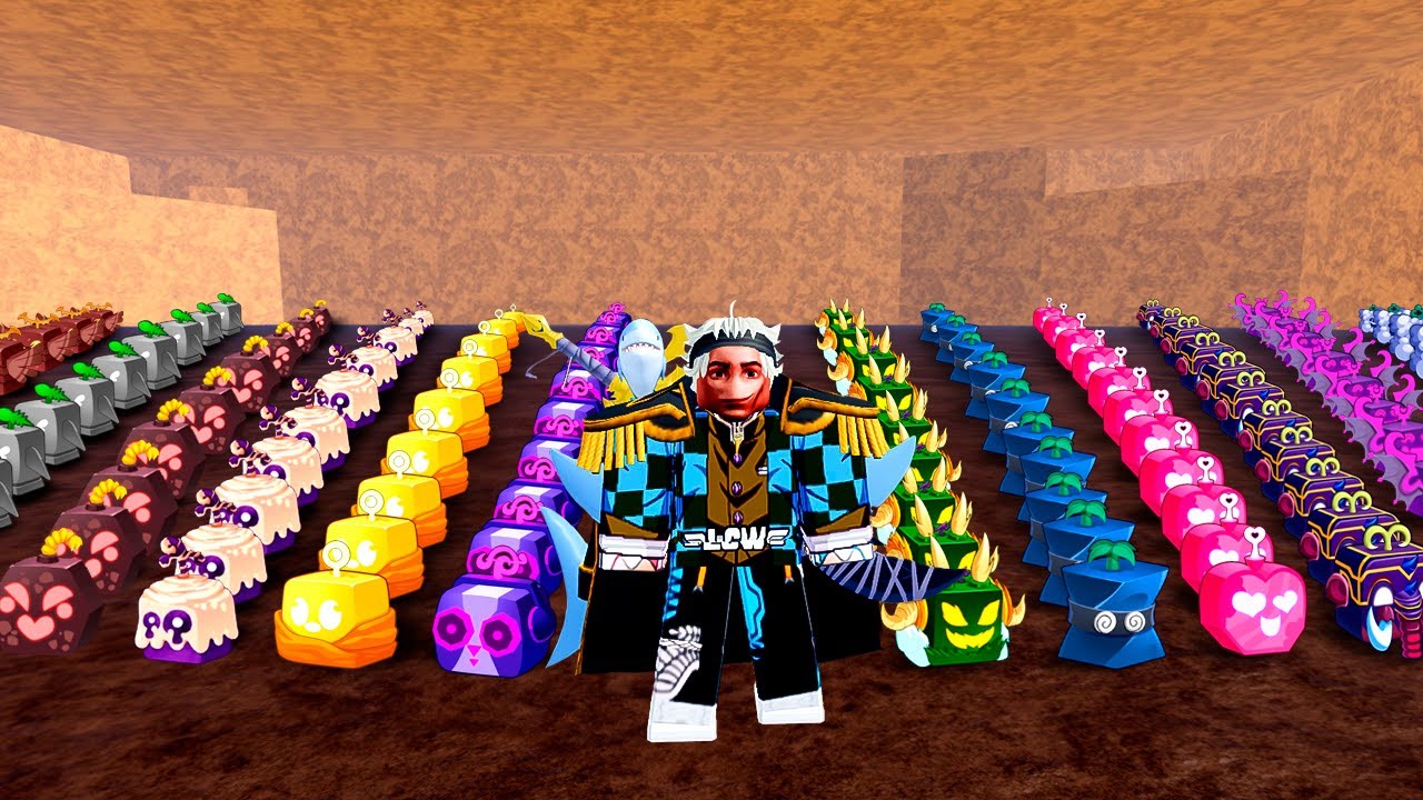 Eu Girei 100 Frutas e Levei pra Caverna Secreta do Blox Fruits