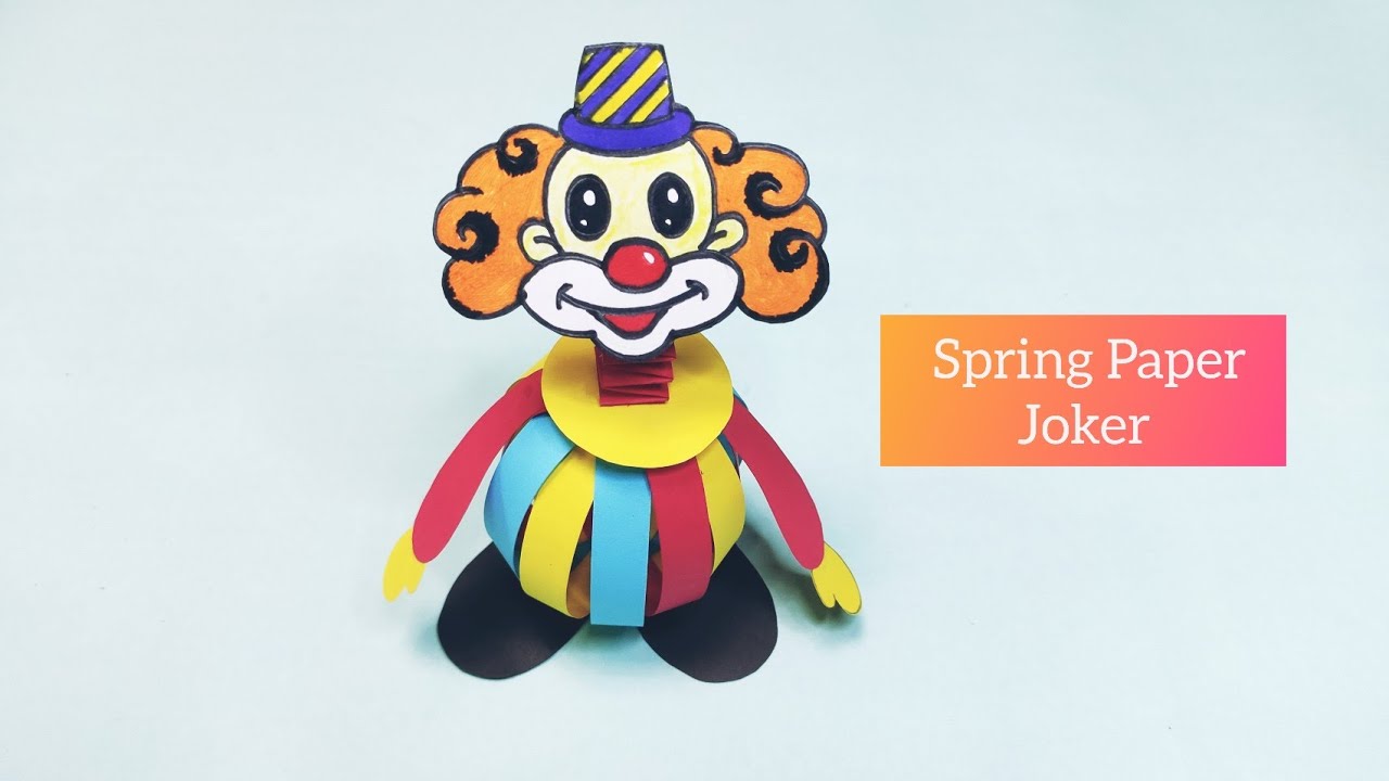 How To Make Paper Spring Joker | Origami Joker | Easy Paper Crafts For kids | DIY | Paper Clown