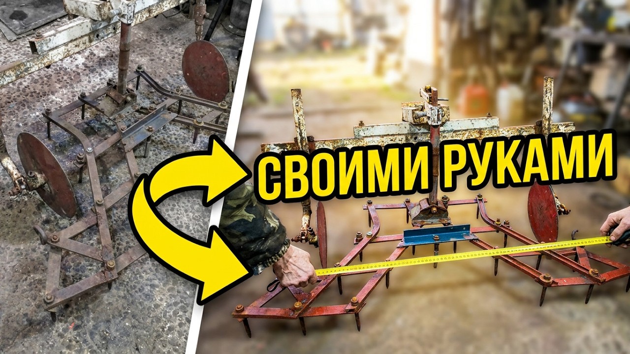 Борона  для мотоблока, самодельная.