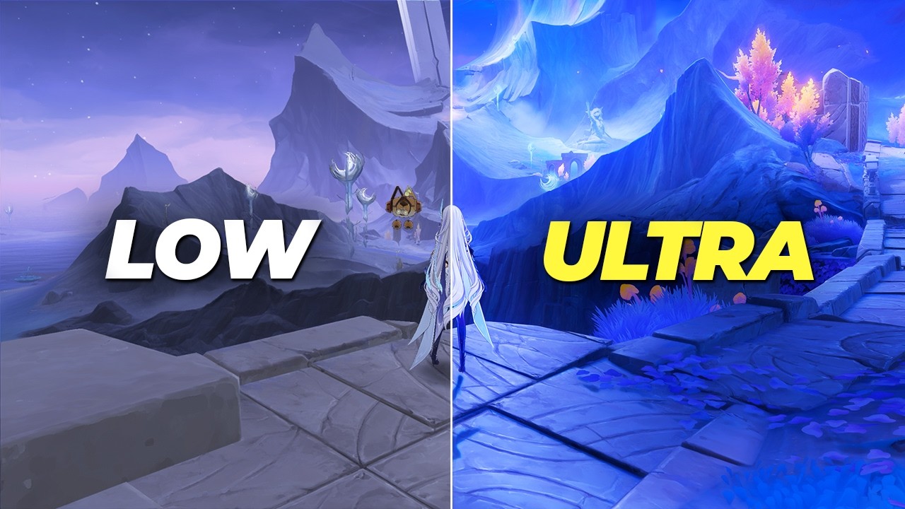 Genshin Impact Low vs High Graphics Comparison (RTX 5090 | 4K Ultra Settings PC)