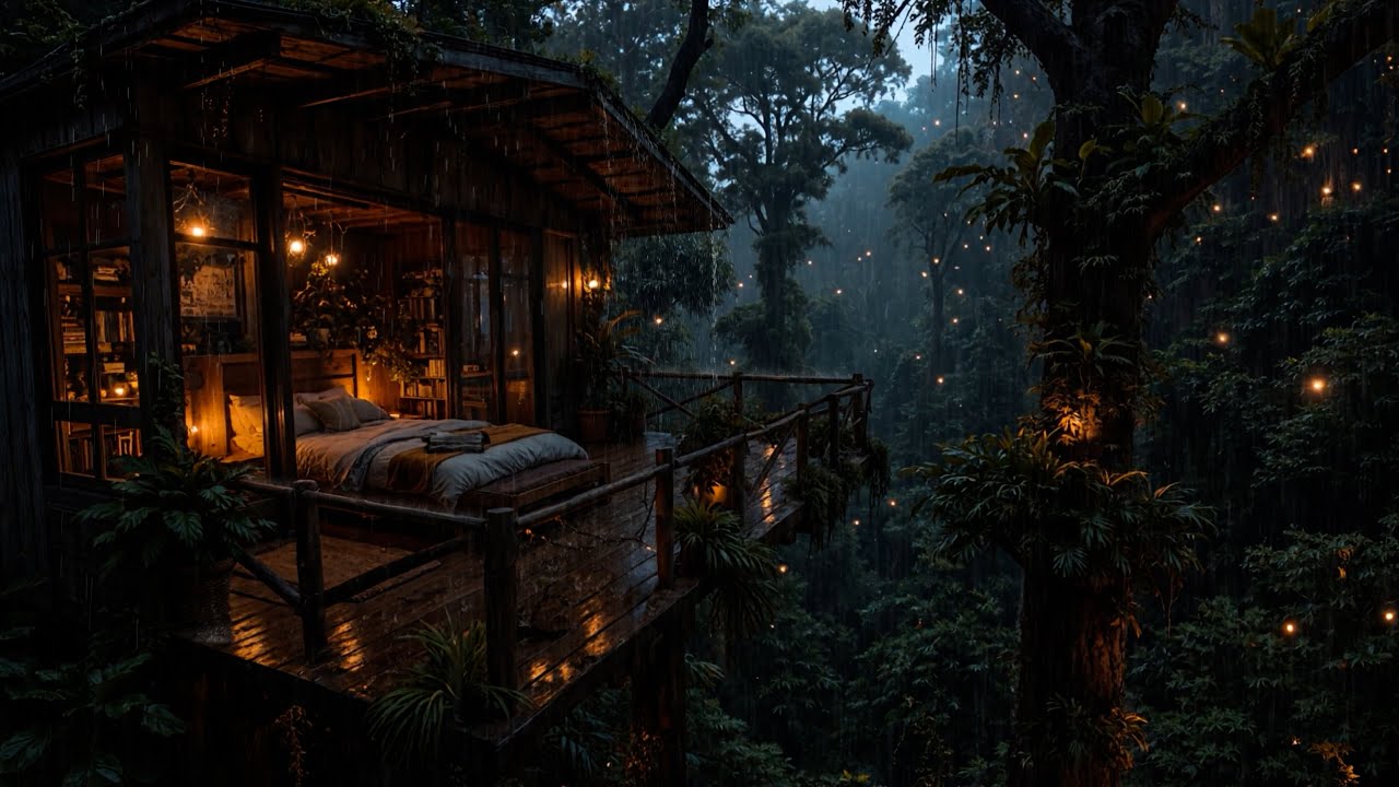 Deep Sleep Paradise | Rain Sounds in a Peaceful Forest Cabin | 3H Continuous Rain
