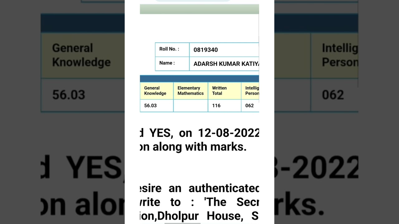UPSC CDS II (2021) Marksheet #Result #OTA #Indian army #INDIA #BHARAT