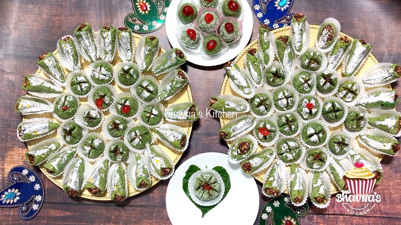 How to Make at Home Indian Mitha Paan Kaju Badam Kopra  Mithai Sweets Video Recipe | Bhavna'sKitchen