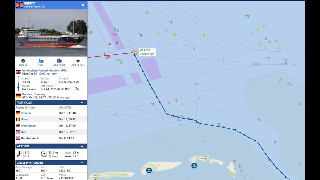 Collision between the Bulk carrier POLESIE and the Cargo ship VERITY off the German coast
