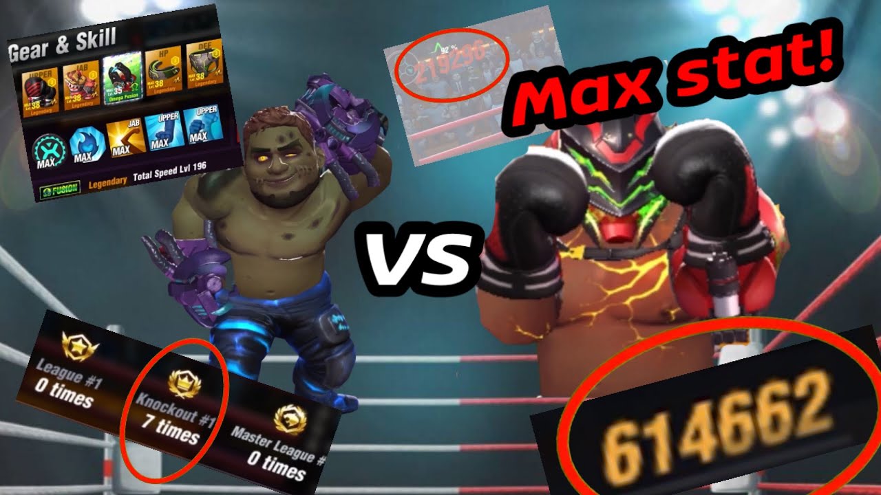 Boxing star : Fight Max stat! (High Evasion, 610k stat, Max Astro omega fusion, 7 World champion)
