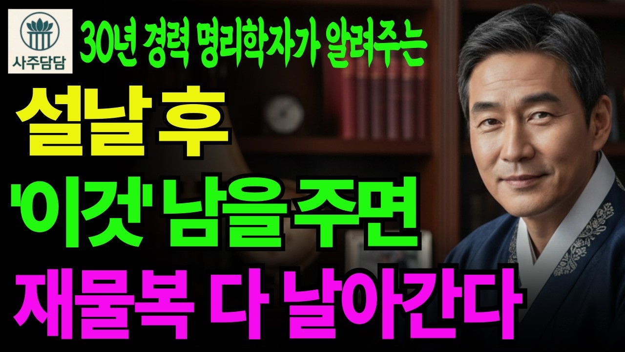 설날 후 딱 일주일! 무심코 '이것' 남 주면 올해 재물복 통째로 날아갑니다 (2026 병오년 필독)ㅣ사주풀이ㅣ명리학ㅣ연애운ㅣ재물운ㅣ운세ㅣ대박운세ㅣ결혼운ㅣ사업운ㅣ궁합