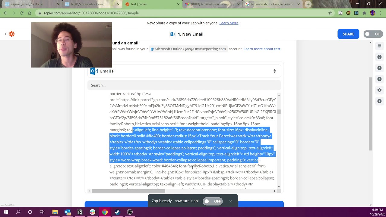 Domo Tutorial // upload emails to Domo using Zapier & JSON Webhooks.  Analyze emails using Magic 2.0