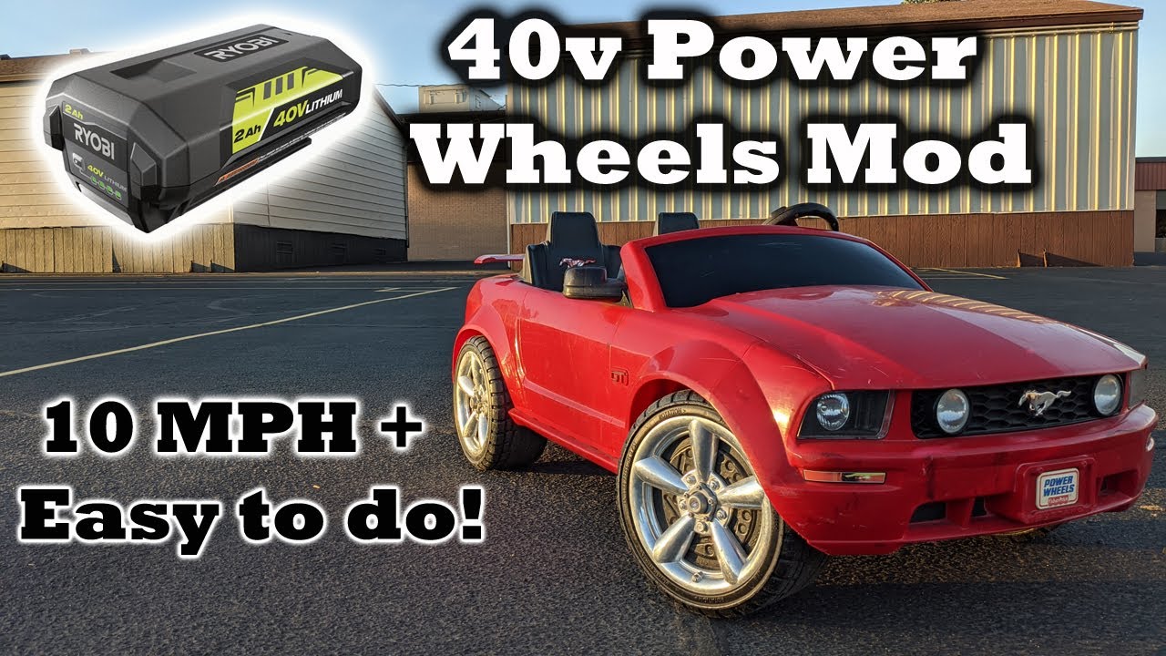 40 Volt Power Wheels Mustang! Simple Mod - Much Faster!