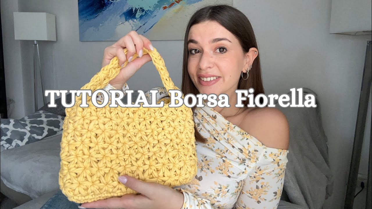 Tutorial Borsa Fiorella - Uncinetto per principianti - Borsa fettuccia - Macrè Bag