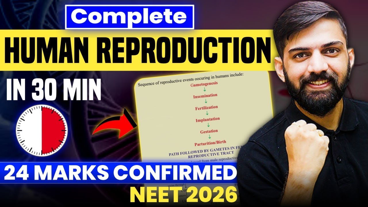 Human Reproduction in 30 Minutes 🔥 | 24 Marks Guaranteed | NEET 2026 Biology One Shot