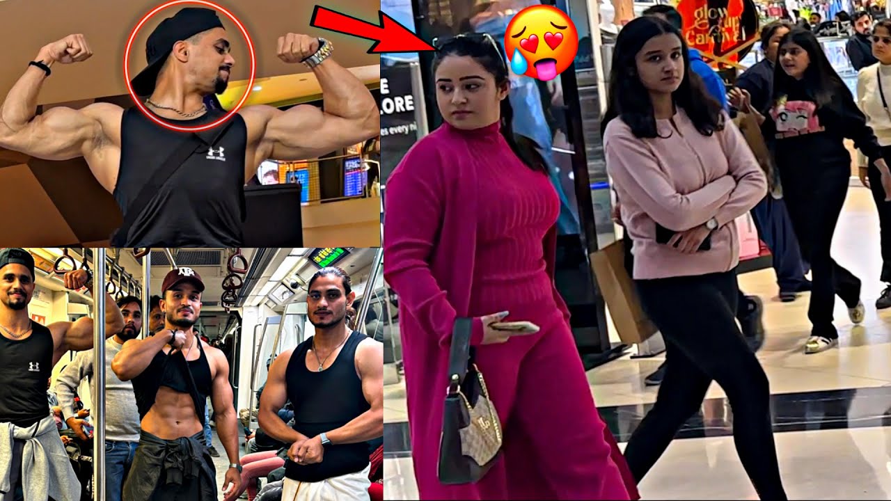WHEN 3 BODYBUILDERS ENTER A MALL- Amazing Girls Reactions😍🔥 || Delhi Girls || Fitness Master Deepak