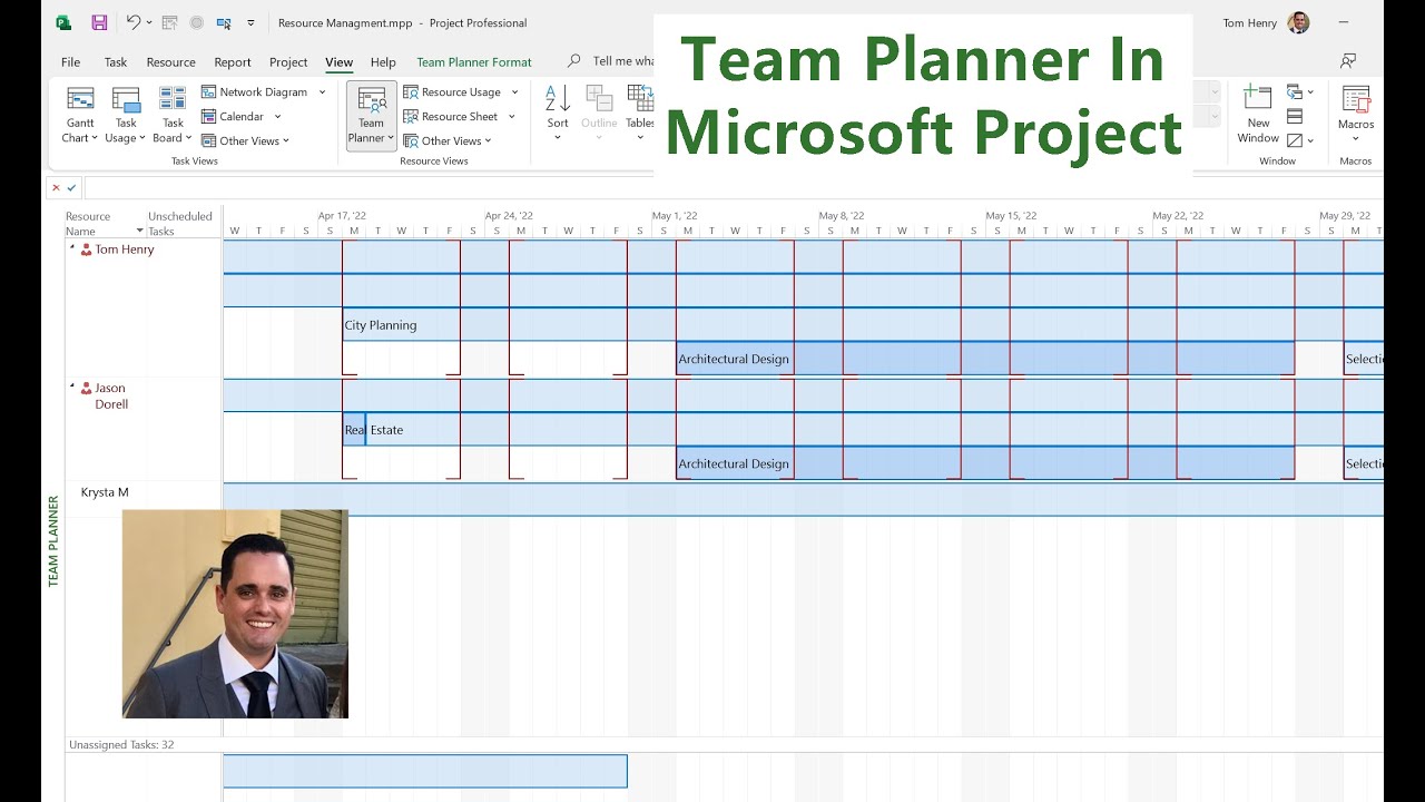 Использование планировщика команды в MS Project
