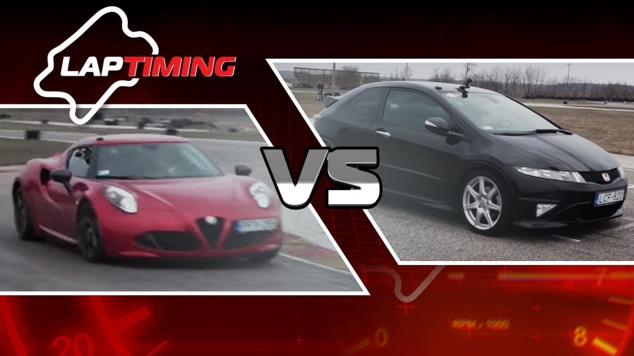 Laptiming: Alfa Romeo 4C vs. Honda Civic Type-R (2) (eng sub)