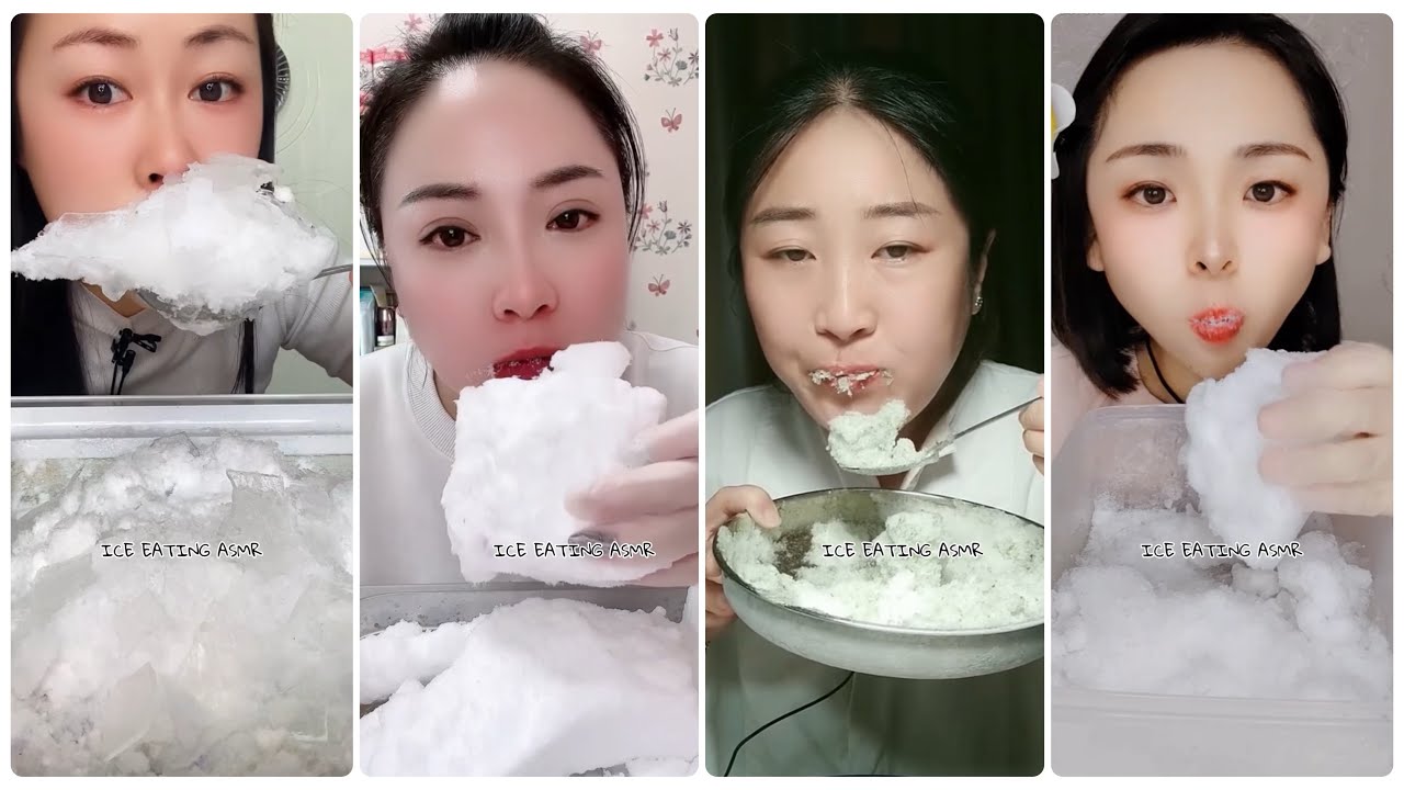 Ice scraping deep freezer asmr & Ice eating asmr & ice freezer frost eating & fridge ice mukbang 233