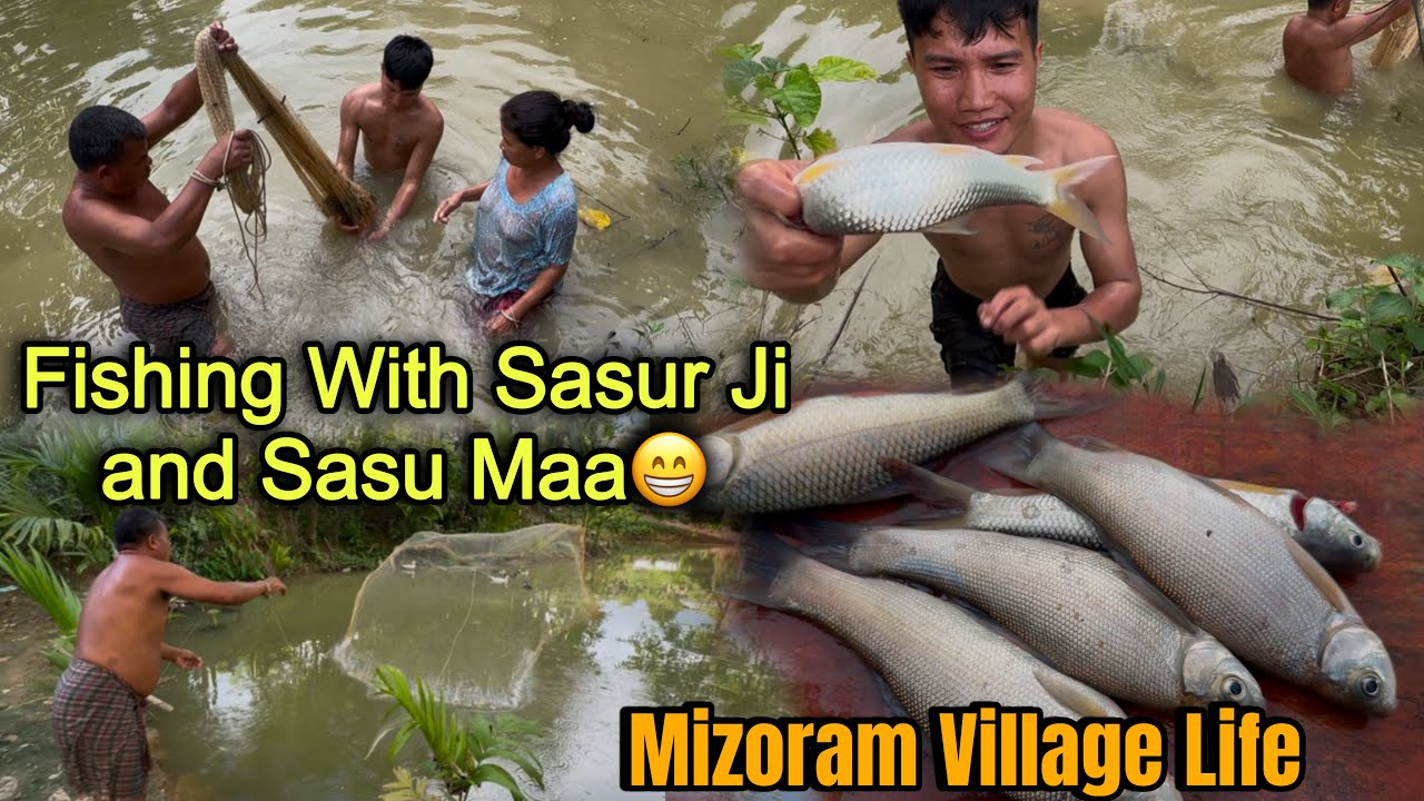 Fishing With Father-in-Law and Mother-in-Law😁 || Village Life in Mizoram || Cooking and Eating