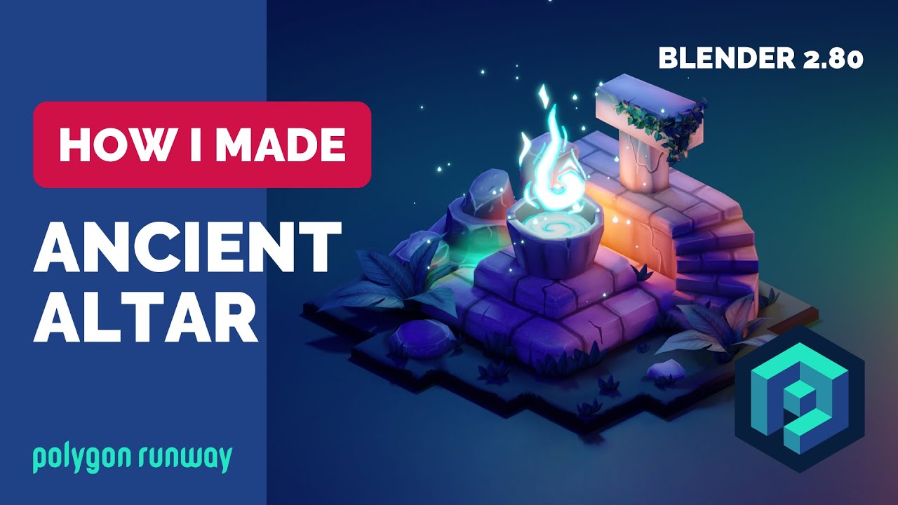 Ancient Altar in Blender 2.8 - Low Poly 3D Modeling and Texture Painting