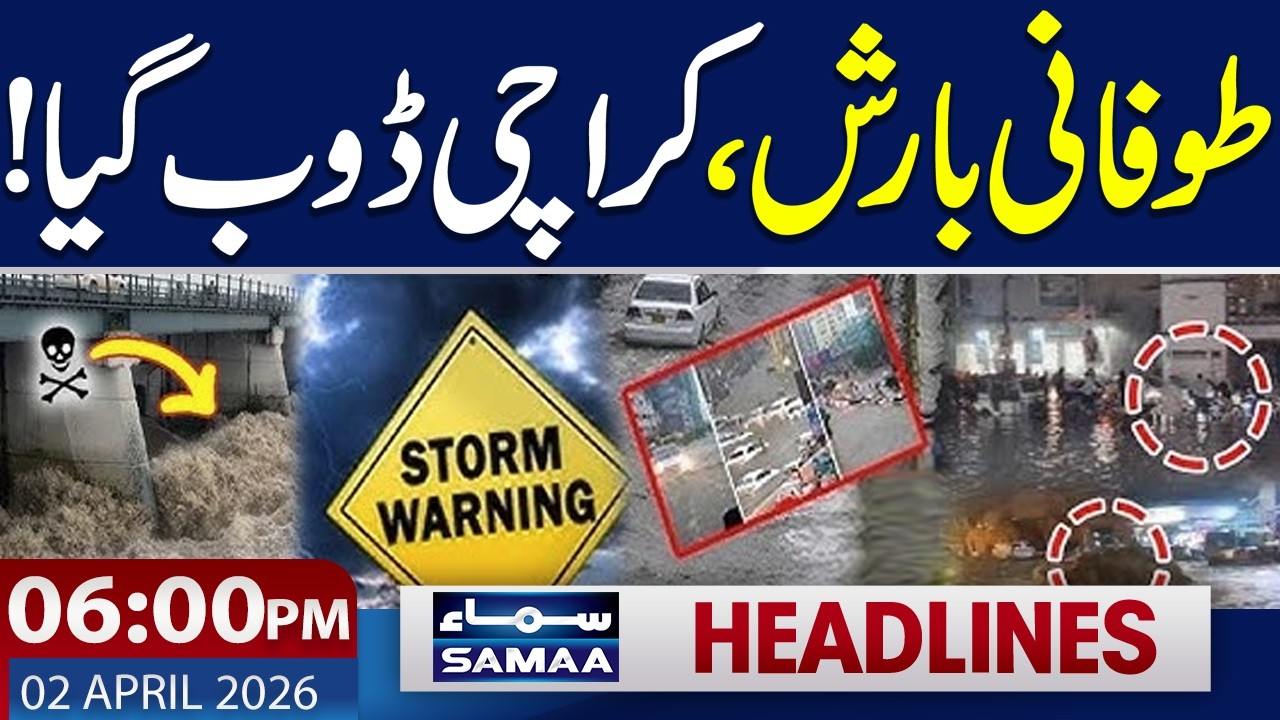 Heavy Rain Hits Karachi | High Alert | Iran US War Live | 6 PM News Headlines | 2 April 2026
