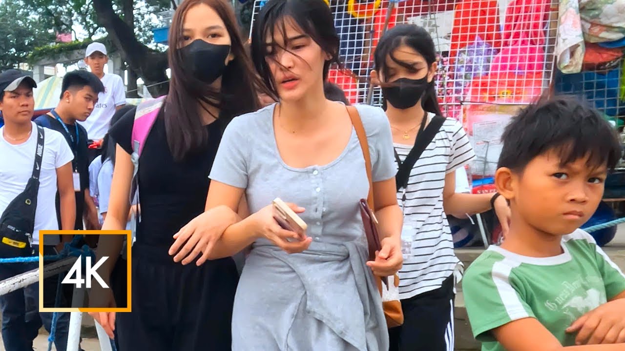 4K Walking Tour Through the Sidewalk of Marikina Riverbanks, Marikina City, Philippines
