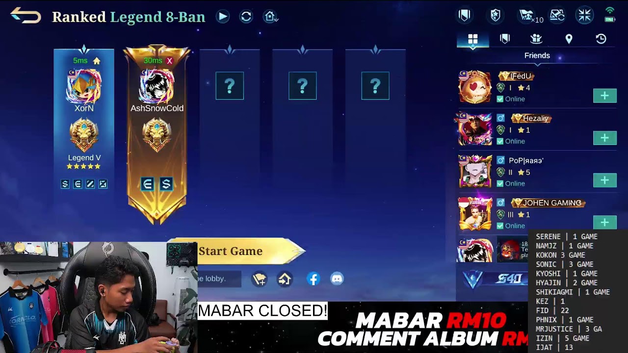 🔴 LIVE - PUSH RANK SEASON BARU!