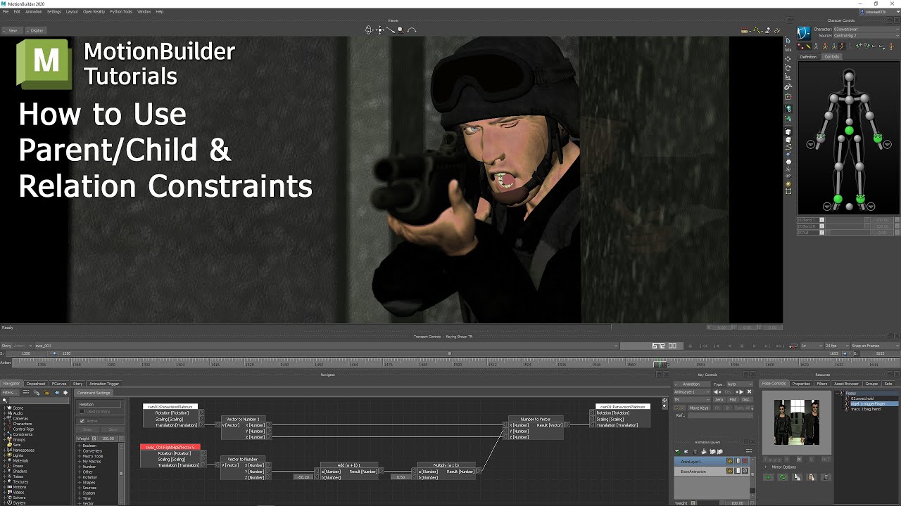 MotionBuilder Tutorial: Animating 2-Handed Weapons and Hand-Held Cameras