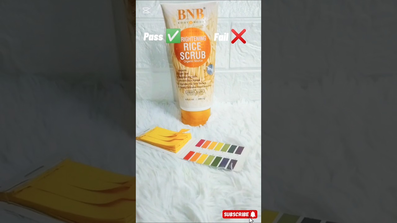 BNB Rice scrub pH test 🤯#bnb #scrub #skincare#phtest #viral #shortsfeed#trending#foryou #fypシ゚viral