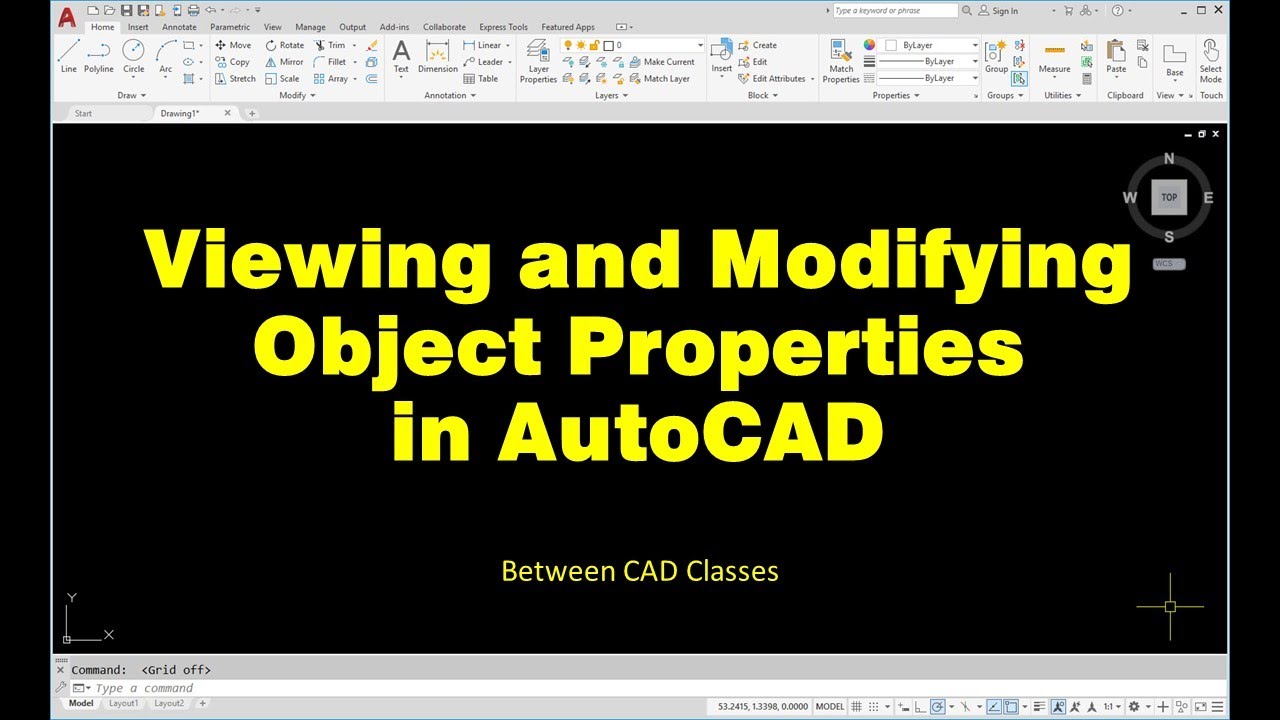 Viewing and Modifying Object Properties in AutoCAD