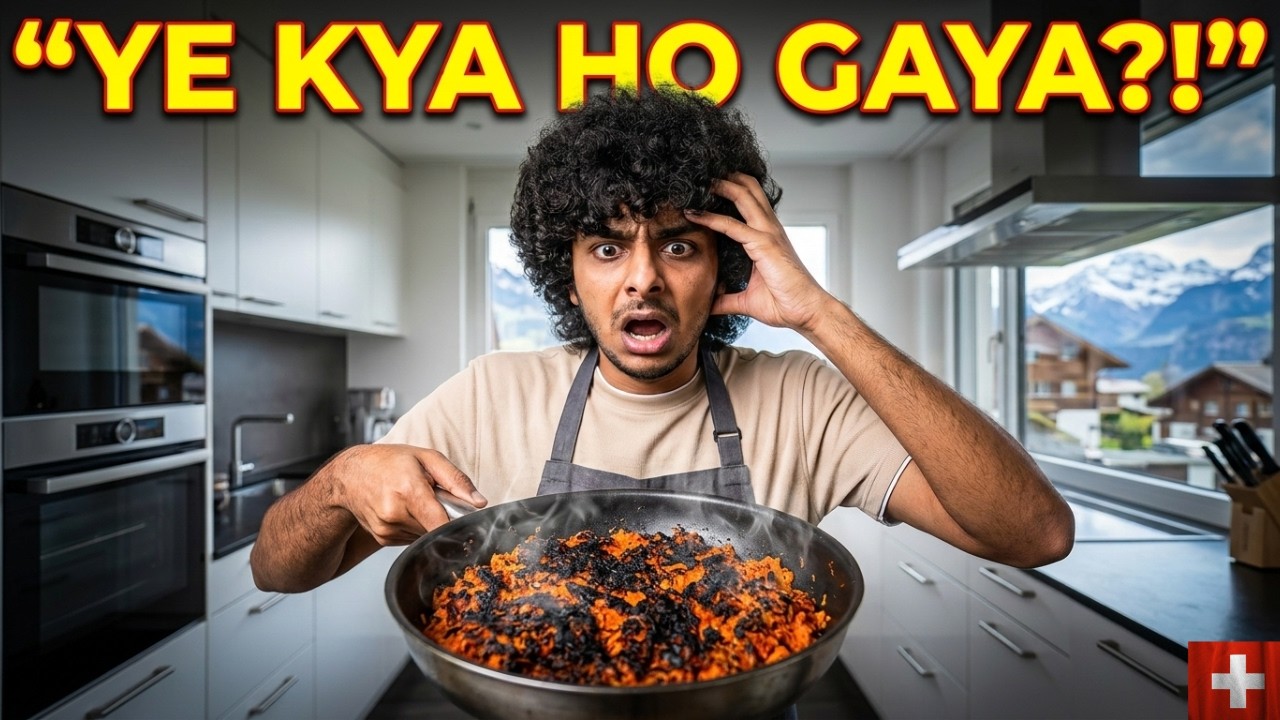 Ye Kya Bana Diya?! 😭 | Gajar Ka Halwa Disaster and success Abroad 🇨🇭