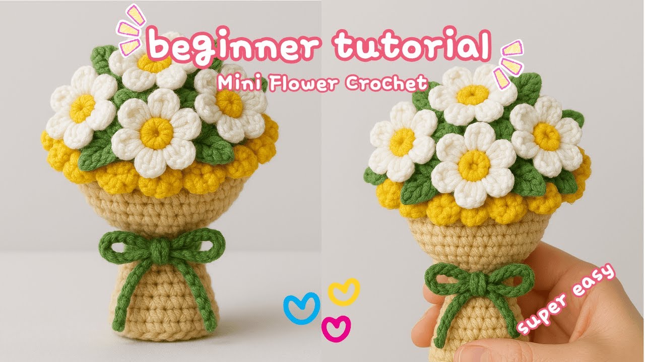 Crochet Flower Bouquet 🌼 | Easy Crochet Project for Beginners | DIY Gift Idea