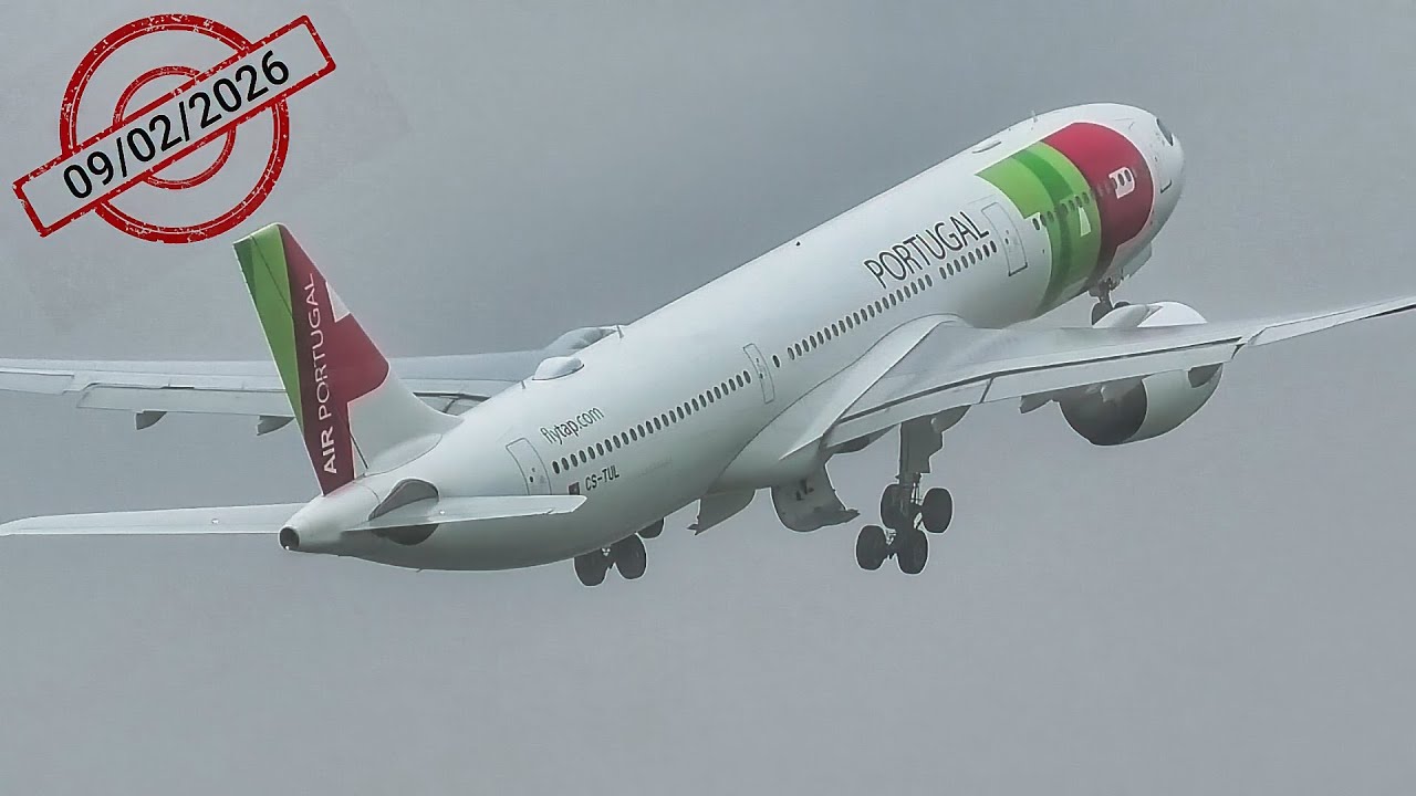 🔴 Lisbon Airport LIVE (🚨 RAIN 🚨)