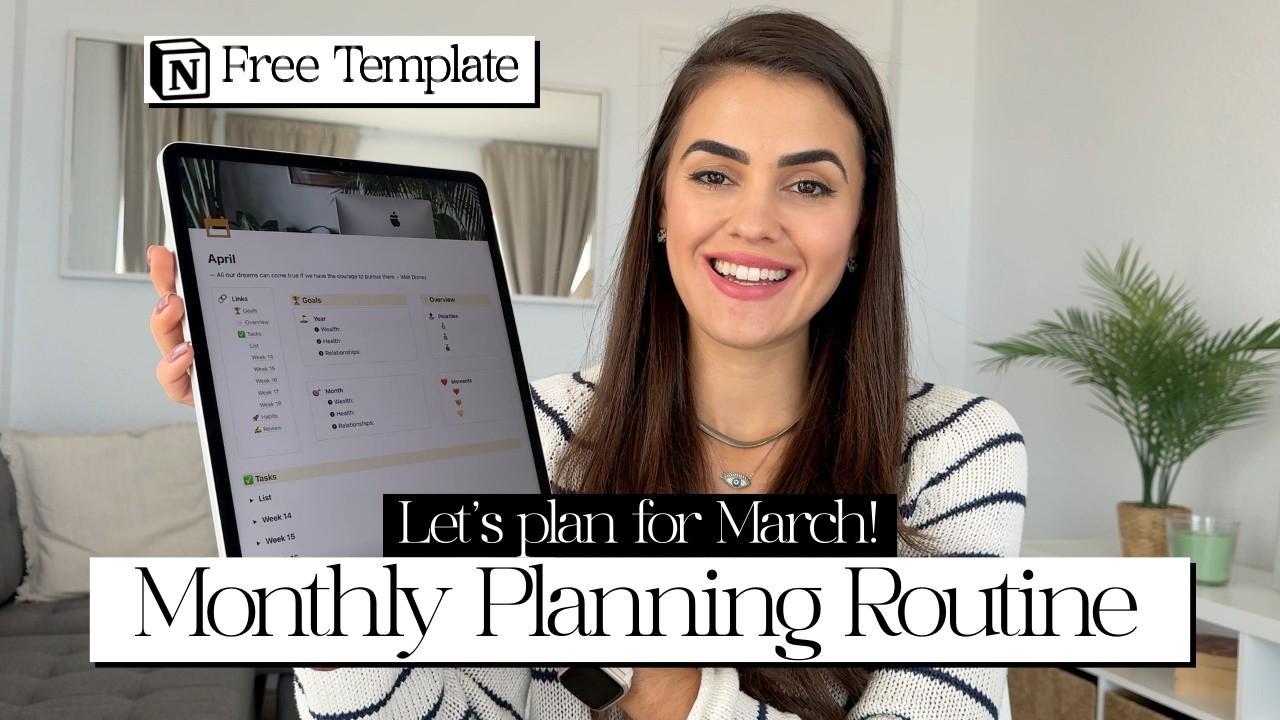 My Monthly Planning Routine To Balance Work & Life | Free Notion Planner Template
