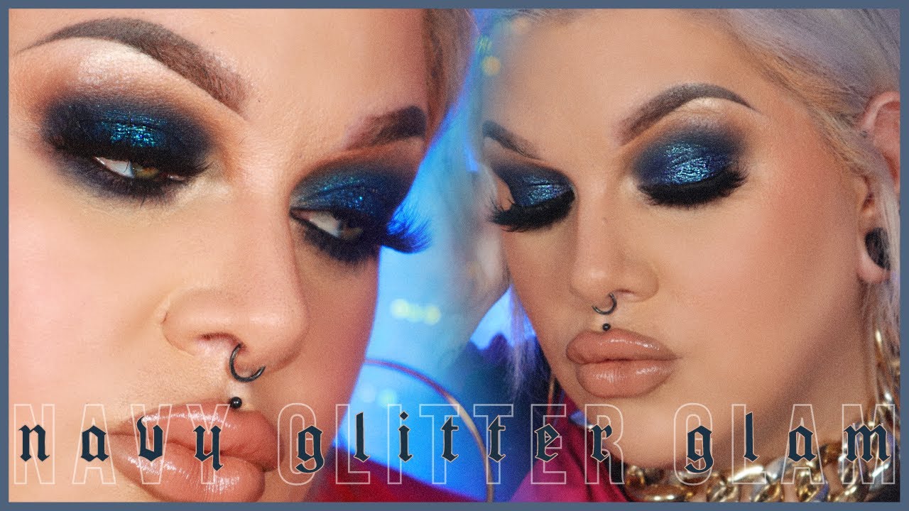NAVY BLUE GLITTER EYE | beautybay age of opulence palette | leanne audrey mua