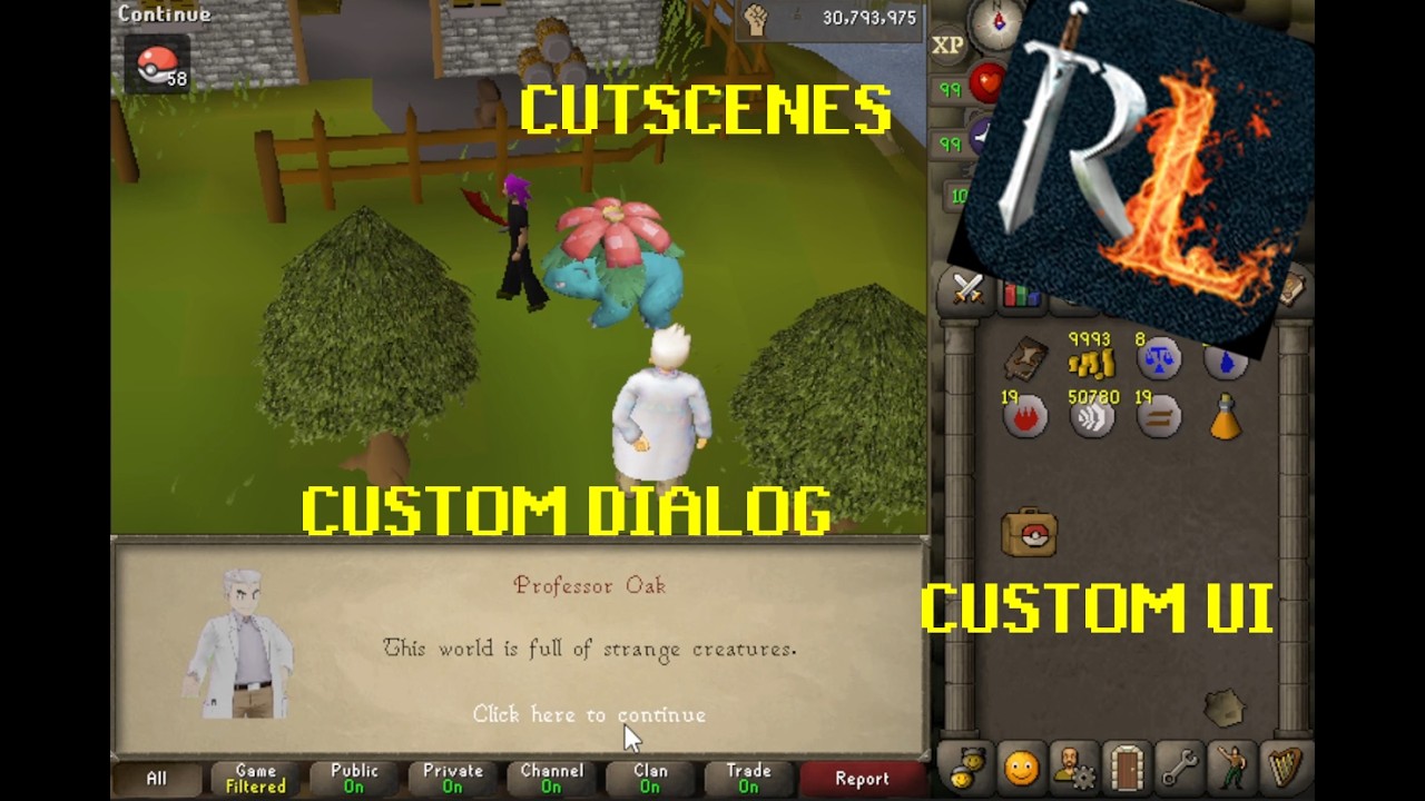 RuneLite Devlog 3 — Пользовательские кат-сцены, диалоги и интерфейс