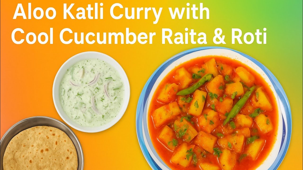 Aloo Katli Curry with Cool Cucumber Raita & Roti | Easy Desi recipe 😋🥵🥗🍛like#instagram #short#short
