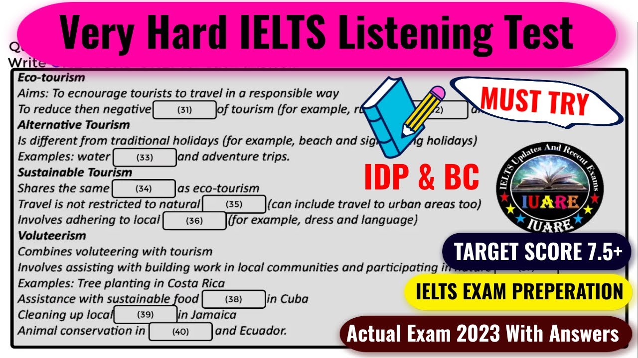 VERY HARD LISTENING TEST 2023 | IDP & BC REAL IELTS LISTENING TEST 14-08-2023