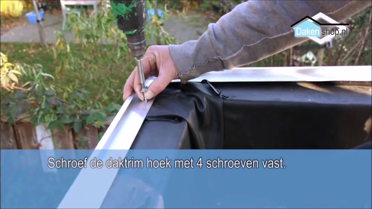 Daktrim plaatsen op epdm dak
