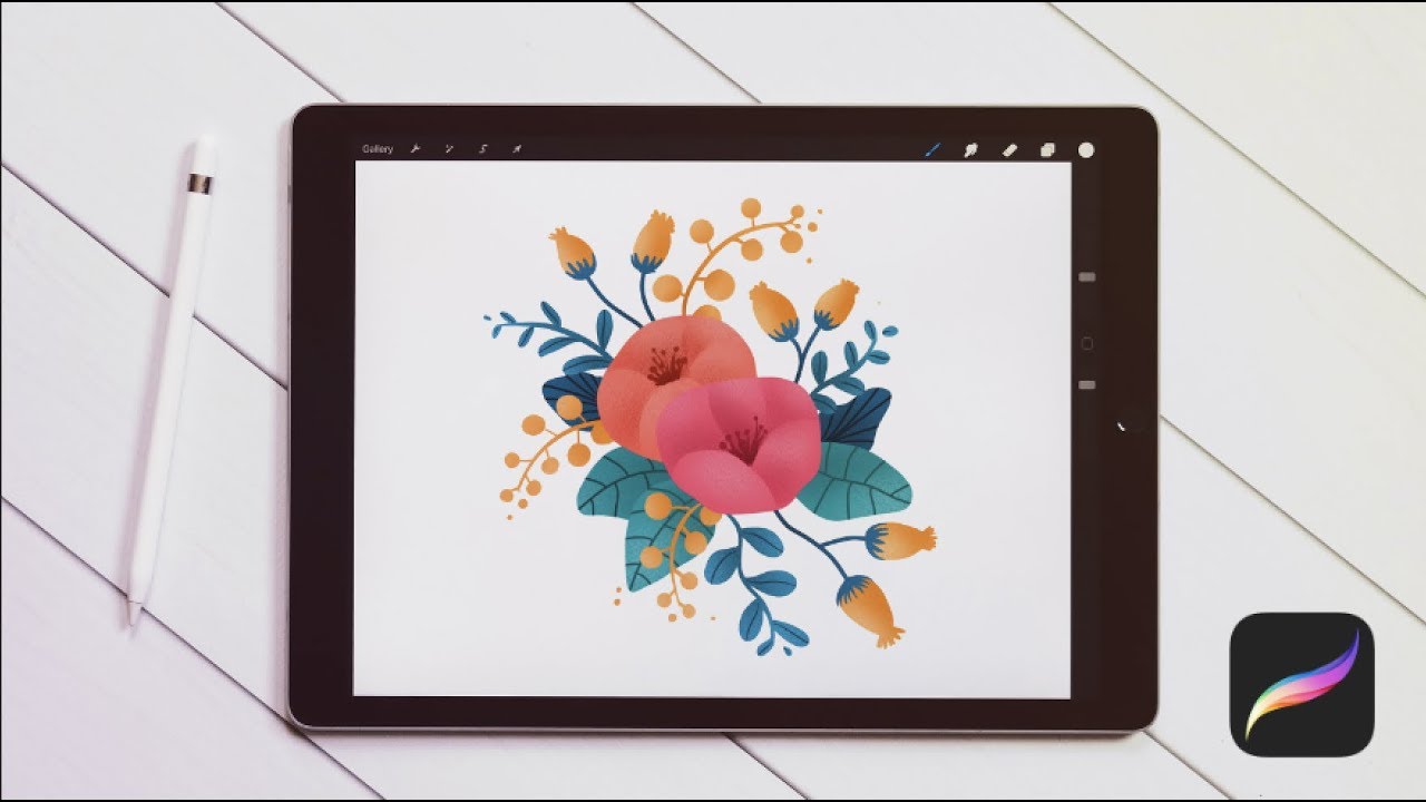 🌺 PROCREATE DRAWING: Floral illustration | iPad Art | Procreate