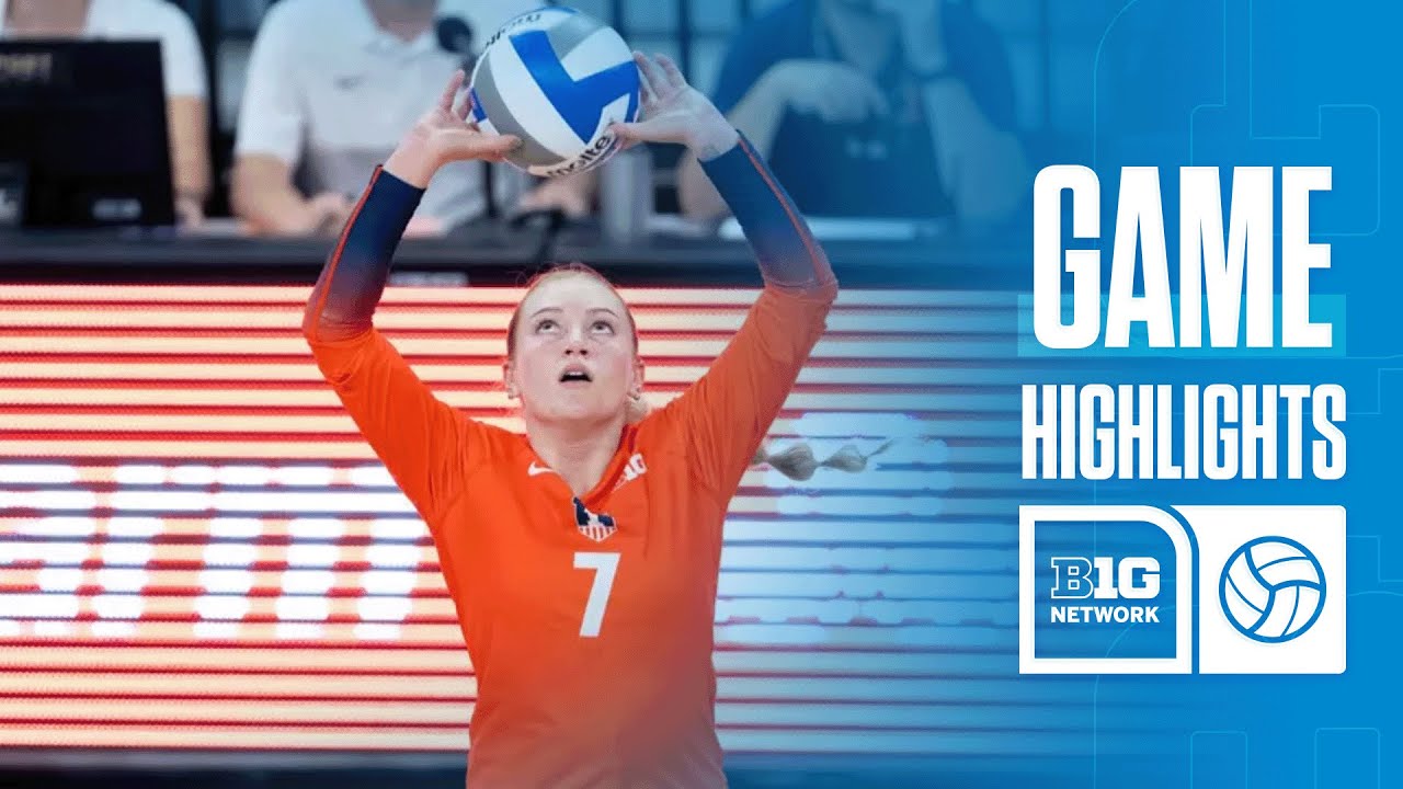 Illinois at Purdue | Highlights | Big Ten Volleyball | 09/28/2025
